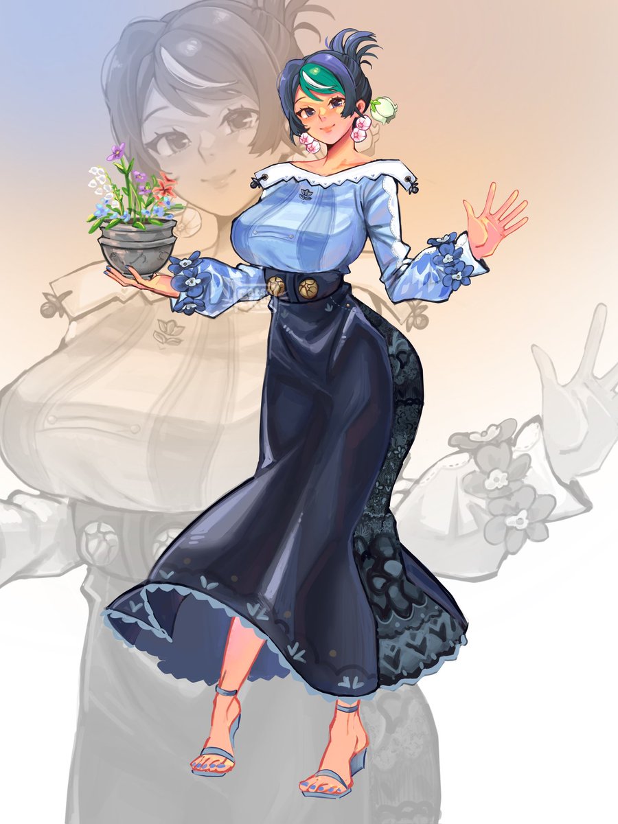 Catsukun_'s tweet photo. Orchidea for a client! Again, I don’t play ZZZ but what a cutie https://t.co/yJBqAfvEg8
