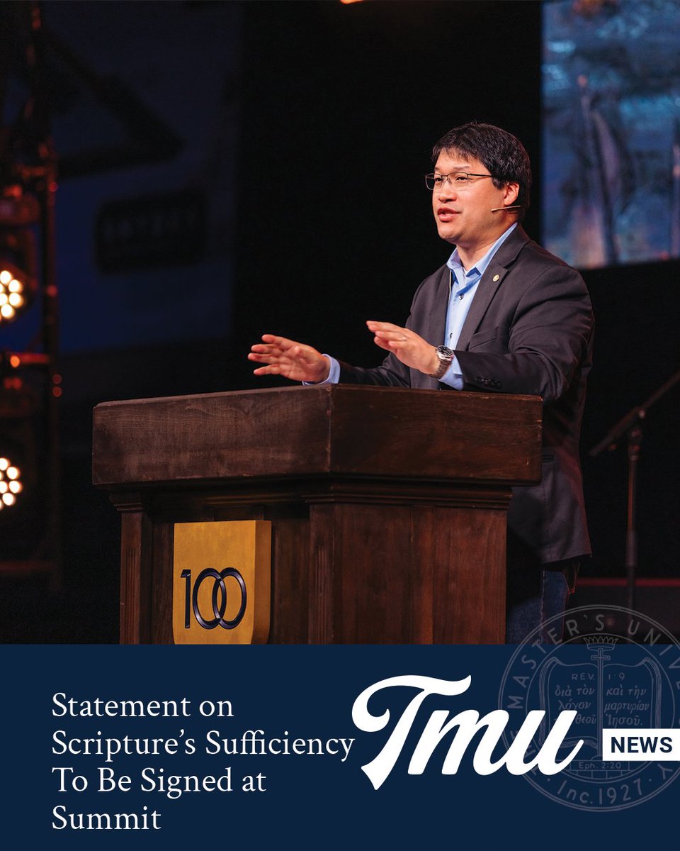 mastersuniv's tweet photo. At the Sufficiency of Scripture Summit on Nov. 6-7, attendees will affirm a definitive statement on the sufficiency of Scripture. Dr. Abner Chou says the statement is meant to help the church champion this essential doctrine with clarity and conviction. https://t.co/PILpvEse7B https://t.co/GF1a9H3SQS