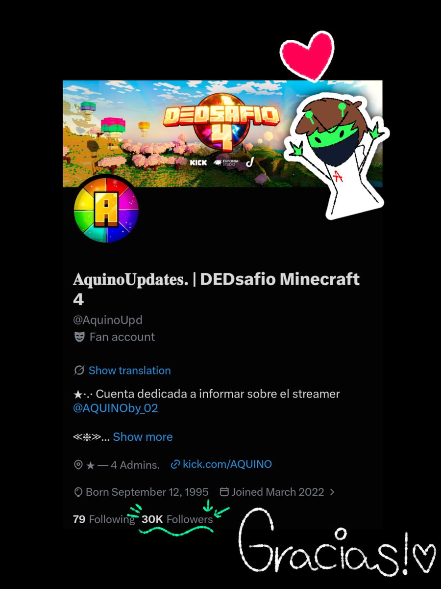 AquinoUpd's tweet photo. Antes de que inicie el día de hoy, su gulag y demás.

Muchas gracias por esto, ayer la cuenta llegó a 30K seguidores!! Un número muy grande para lo qué es esta cuenta.

Gracias a quienes nos están apoyando por DEDsafio y por quienes nos apoyarán después ^^

Los queremos mucho!! https://t.co/daD4PCPcf8