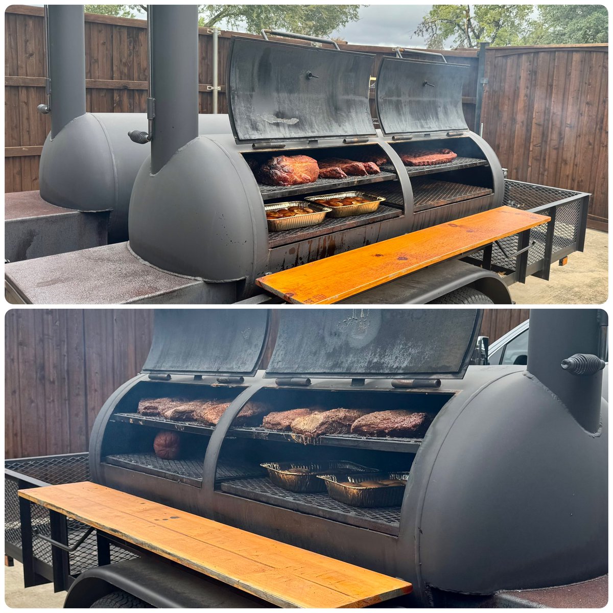 Allenwrestling's tweet photo. Getting ready for the blue/white picnic tomorrow. Got big smoke rolling on the Takedown Club smoker. 

#AllenWrestling #Tradition. https://t.co/3g3LlHb3eO