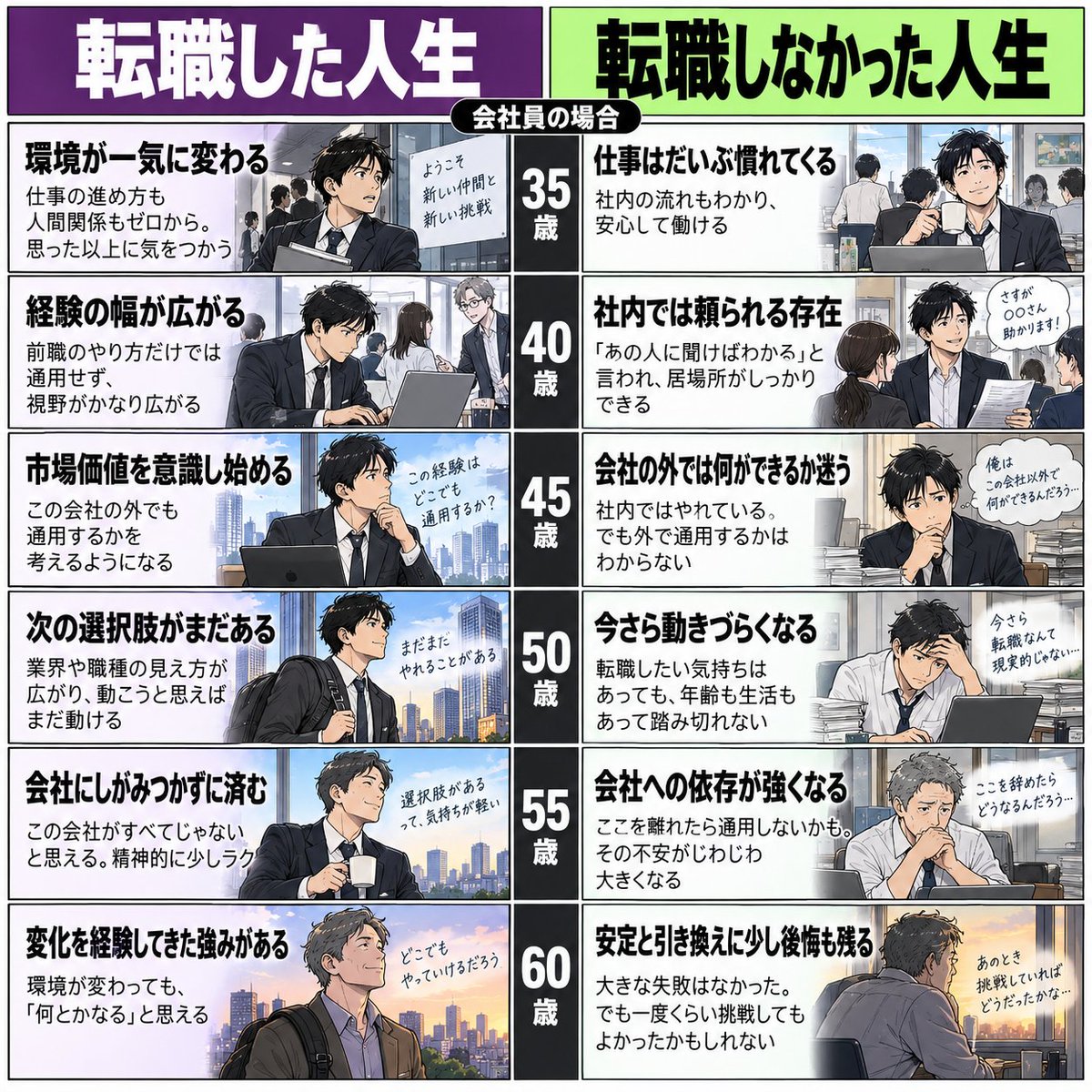 lifecoach_percy's tweet photo. 同じ会社員でもこんなに違う… https://t.co/I8NhRlY33g