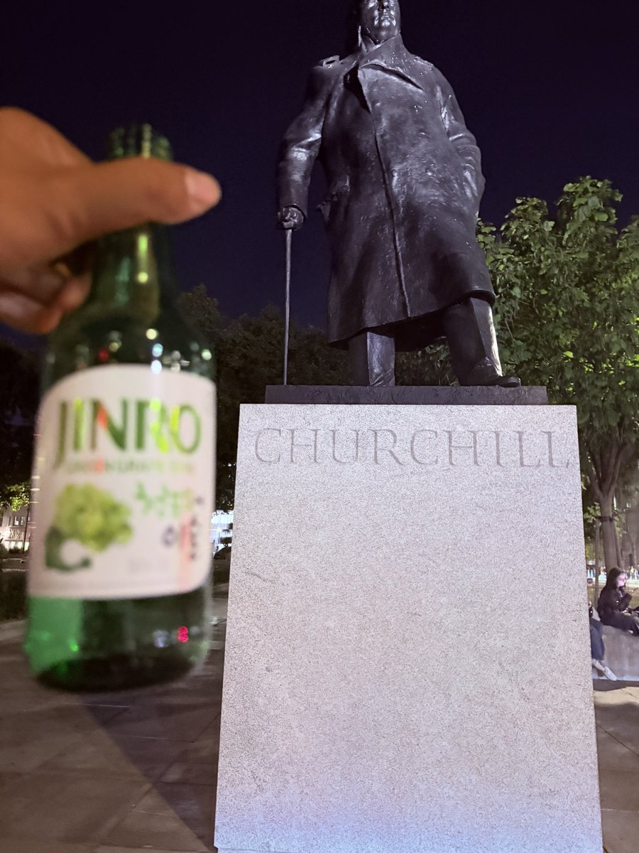 Anglomoder's tweet photo. Late night drinking with Churchill https://t.co/cLJYf5USWB