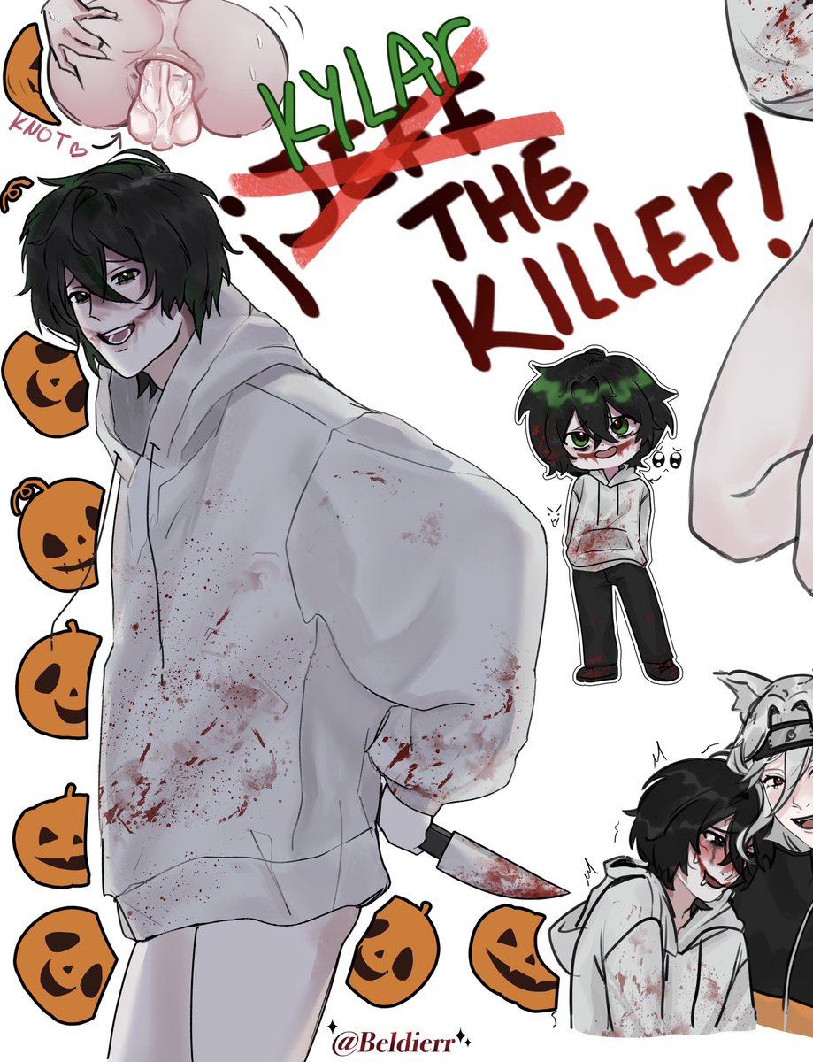 Nalceldier's tweet photo. October is here! Kylar the killer is very pretty <3 (also, their sizes and shapes are there xD) 
Yei!! >\\< 💖💖💖
#degreesoflewdity #dol #kylar #porn #NSFW https://t.co/FSuaN4raoE