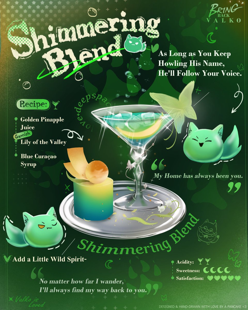 DiarasDiary's tweet photo. 🍸Ready to take a sip?

Valko's Special Blend made just for you is finally here!!😆

Looks like a certain Wolfieblobbu is VERY eager to present his very own drink!🐺✨️

So, Hunter...will you accept his invitation and take a sip? ;)

#SkipTheBanquet
(Do not eat the Lilies‼️🥹🫶) https://t.co/R2XoDkvyF4