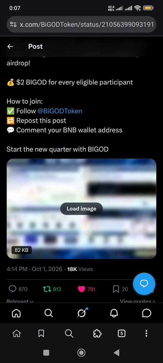 Jonymikee7's tweet photo. @BiGODToken Done tasks

0x5e4CCbbCAc612505A357471d6babC26da3096B3D https://t.co/CgY6aR9NCB