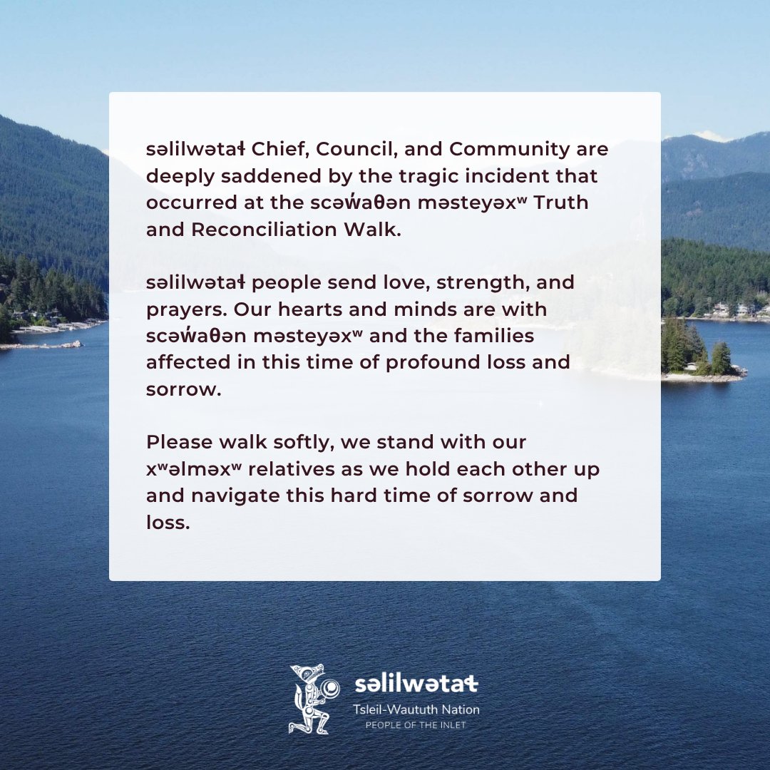tsleilwaututh's tweet photo. In solidarity with scəw̓aθən məsteyəxʷ (Tsawwassen First Nation). https://t.co/rpnyRrcQiJ