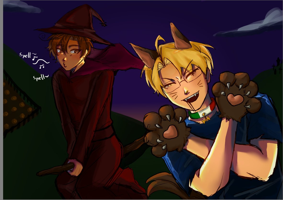 G4yEmil's tweet photo. THE DRAWING WAS LESS SATURATED NOW I HATE THIS?!?!
happy halloween tho
#romerica https://t.co/D3OsOTWEvn