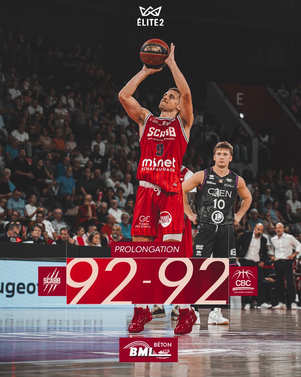 scabbasket's tweet photo. ⏱️ PROLONGATION - Le SCABB est à égalité à la fin du match. Place à la prolongation !
92-92
#SCABBCAEN https://t.co/YZIYUS6LQY