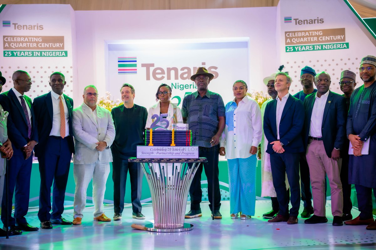 senlokpobiri's tweet photo. PHOTO NEWS:

Sen. Heineken Lokpobiri, Ph.D., joins Tenaris management and industry stakeholders to celebrate the company’s 25 years of sustained investment and partnership in Nigeria. https://t.co/wLu9BA1F4L