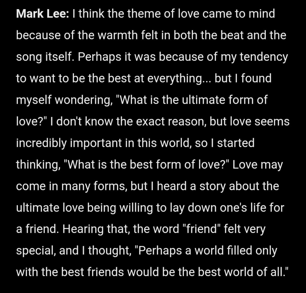 uprmarklees's tweet photo. i find it so endearing that mark loves talking about love and its meaning lately https://t.co/wpUZ4GLFyR