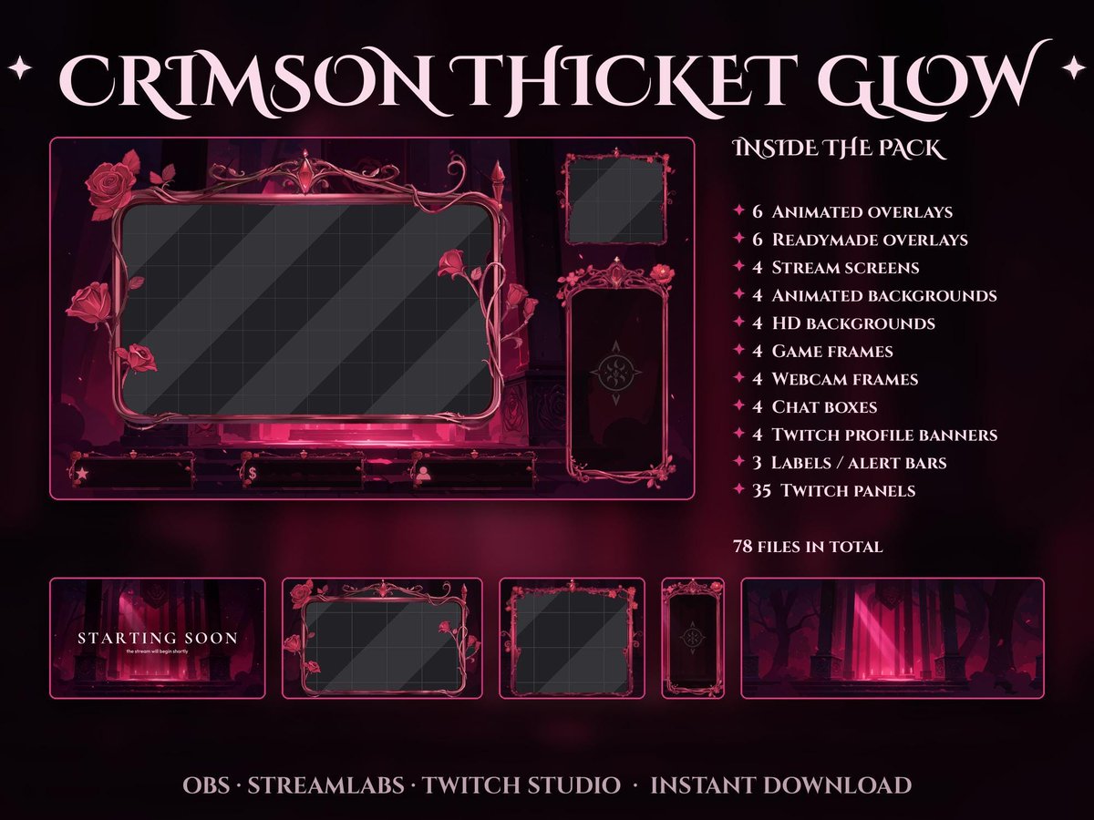 DigitalScenary's tweet photo. [ GIVEAWAY - Glowing Crimson Thicket Stream Package ]

One streamer gets this full stream package from my shop, on me

+ Follow + Like + RT to join
+ Reply with your Twitch name
+ 1 winner, announced here in 7 days

Good luck

#Giveaway #TwitchStreamer #StreamerGiveaway https://t.co/rYrNQaVCIl