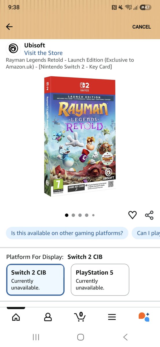 mrbondle's tweet photo. @RaymanGame FAAAAH
I was about to preorder but i guess not avalible in the uk anymore https://t.co/sbLIKLuIlR