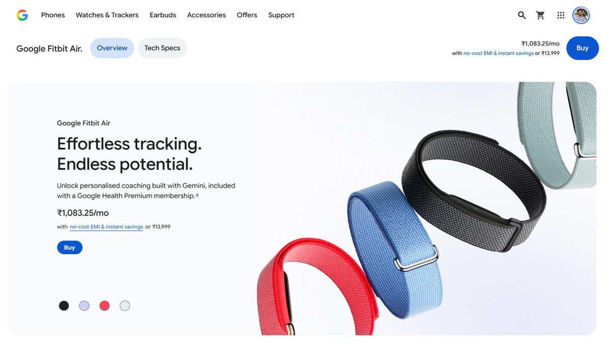 TelecomTalk's tweet photo. Google’s All-New Fitbit Air Tracking Wearable Goes on Sale - Live

- Google Fitbit Air is available for Rs 13,999 in Four Different Colour options, including Obsidian, Lavender, Berry, and Fog 

#Google #GoogleFitBit #GoogleFitBitAir #FitBitAir #fitbit #GoogleIndia #GoogleFitbitAir #GoogleFitbitAirIndiaLaunch #GoogleFitbitAirIndiaPrice