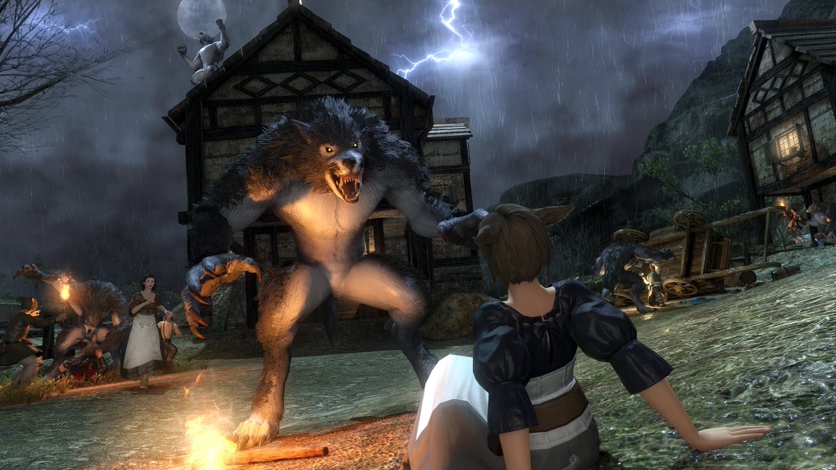 Zay_Metalcat's tweet photo. cant have a spooktober without a good ol' fashioned werewolf attack 🐺🌕🌩️ #gposers #gpose #ffxiv https://t.co/adhqnXomXW