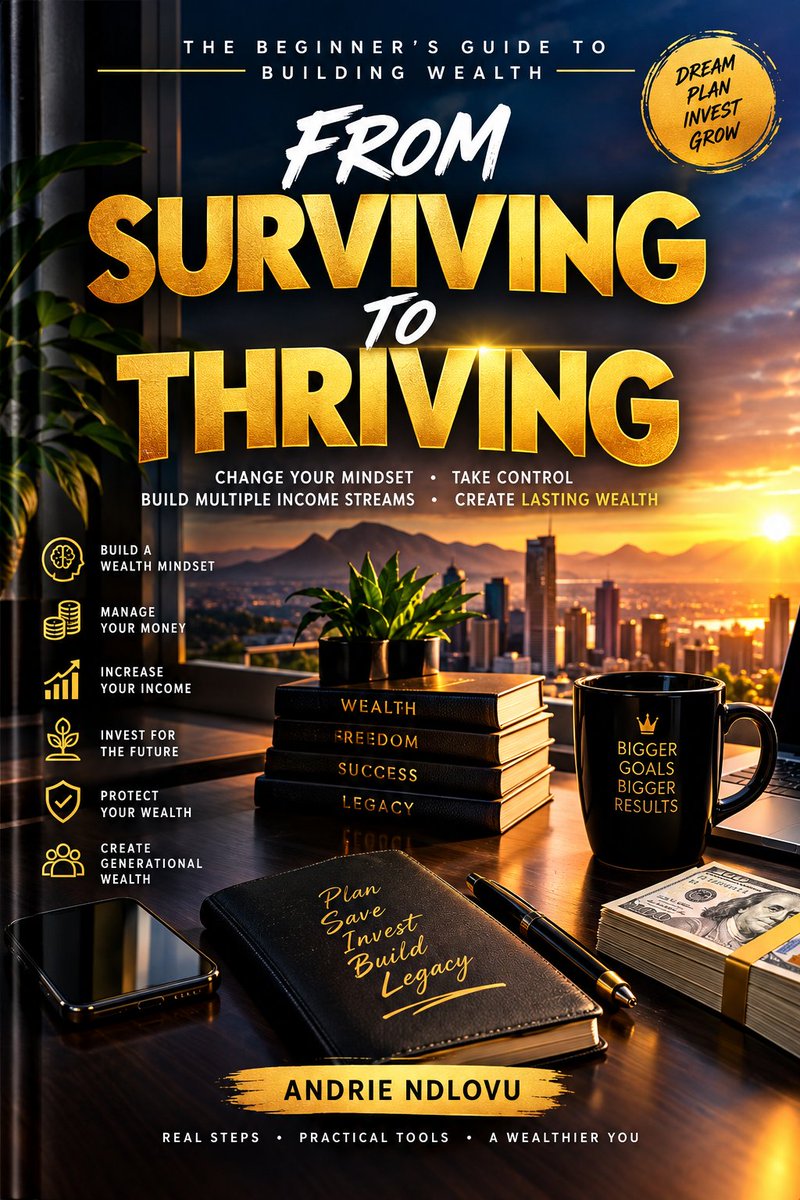 tatendlovu's tweet photo. FROM SURVIVING TO THRIVING 💰📕Are you ready to take control of your money and start building a stronger financial future?
From Surviving to Thriving by Andrie Ndlovu is a practical guide designed to help you understand money https://t.co/ga0HhtXxKd https://t.co/jhPFQ9EH5n