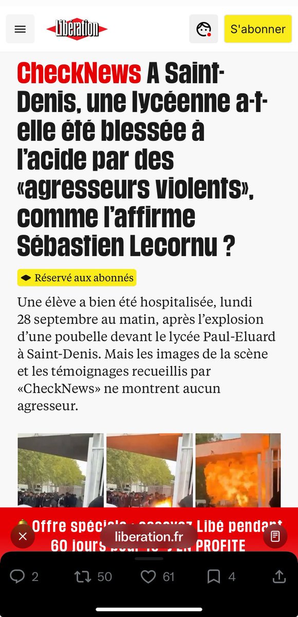 BMoon_bee's tweet photo. «Blessée à l’acide a Saint-Denis ou aspergés d’essence  à Marseille : itinéraires des fake News d’état » via @CheckNewsfr 

Le 1er ministre MENT aux français et les chaînes d’intox en continu relaient ses mensonges pour manipuler l’opinion publique contre les lyceens et LFI !!! https://t.co/QFbVk01exs