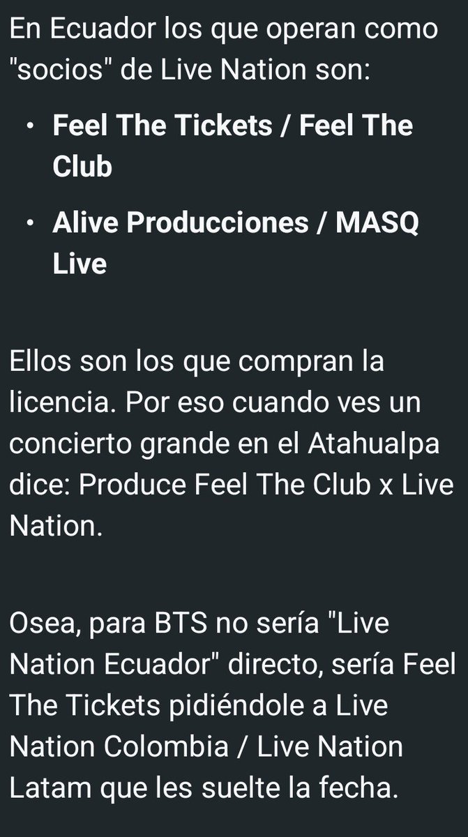 Tetegugu_13's tweet photo. ARMYS DE ECUADOR ME ENTERE SOBRE ESTO QUE VI POR TIKTOK QUE DICEN QUE ELLOS SON LOS TOP PARA QUE PUEDAN TRAER A BTS TENEMOS QUE ETIQUETAR A ELLOS Y PEDIRLES QUE BTS VENGA 🇪🇨 #BTS_ARİRANG #Feelthetickets https://t.co/I9pFBHIwIC
