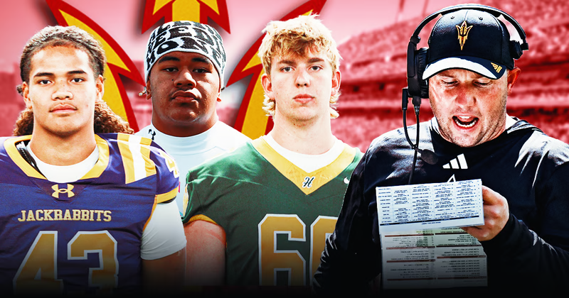 BrandonHuffman's tweet photo. NEW: Arizona State is back home Saturday night — and Kenny Dillingham's staff is pulling out all the stops for the Baylor game. 👀

Commits, Golden Ticket recruits, top 2028 targets from Texas, Utah and California all descending on Tempe. The guest list is loaded.

Intel: https://t.co/eMEc6p7T3d