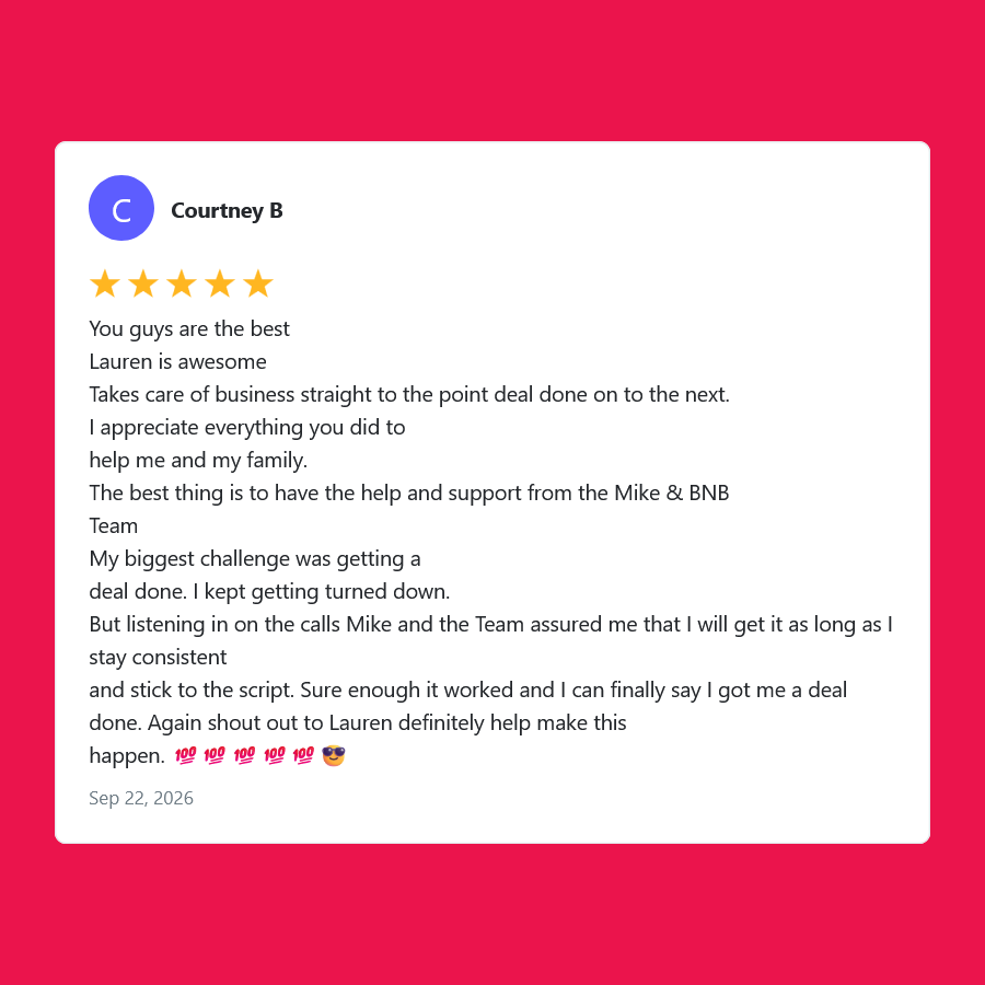 360bnbsolutions's tweet photo. Consistency, support, and the right guidance can make all the difference. Thanks for the amazing 5-star review, Courtney! ⭐⭐⭐⭐⭐
#Airbnb #AirbnbArbitrage #RealEstate #360BNBSolutions #AirbnbHost #5Stars #FiveStarsReview #5StarsReview #Review #10XBNBGuy https://t.co/KGNxUx17kF