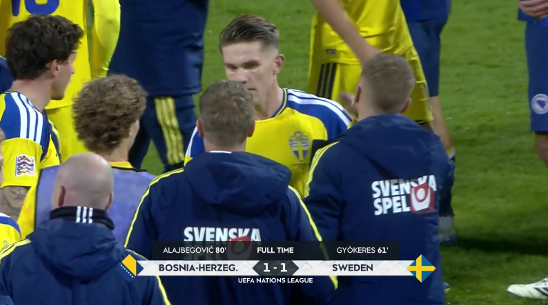 foet247europa's tweet photo. FT Bosnia-Herzegovina 1 Sweden 1. #BIHSWE #NationsLeague https://t.co/2QrkgeXmTu