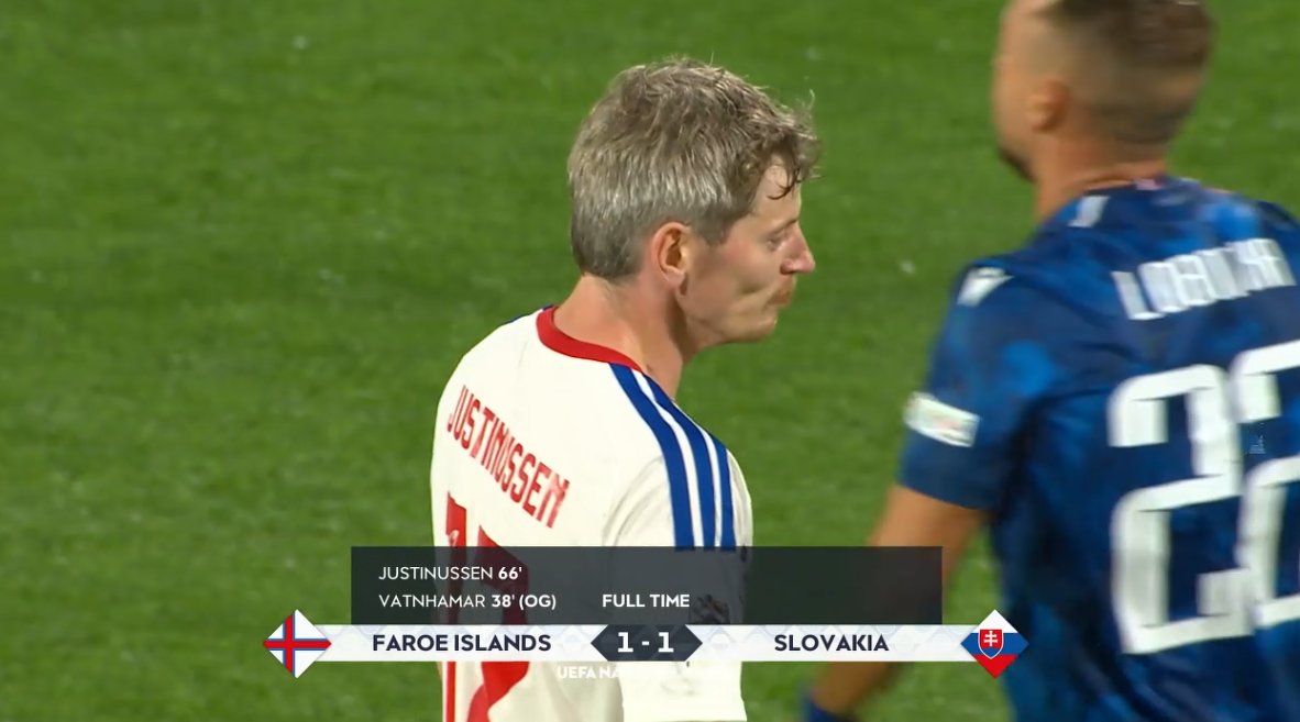 FCOneFootball's tweet photo. 🔚 FULLTIME

🇫🇴 Faroe Islands 1-1 Slovakia 🇸🇰

▪️ Faroe Islands and Slovakia shared the spoils after fighting out a close draw.

#NationsLeague #FROSVK https://t.co/s3ELW0g0qd