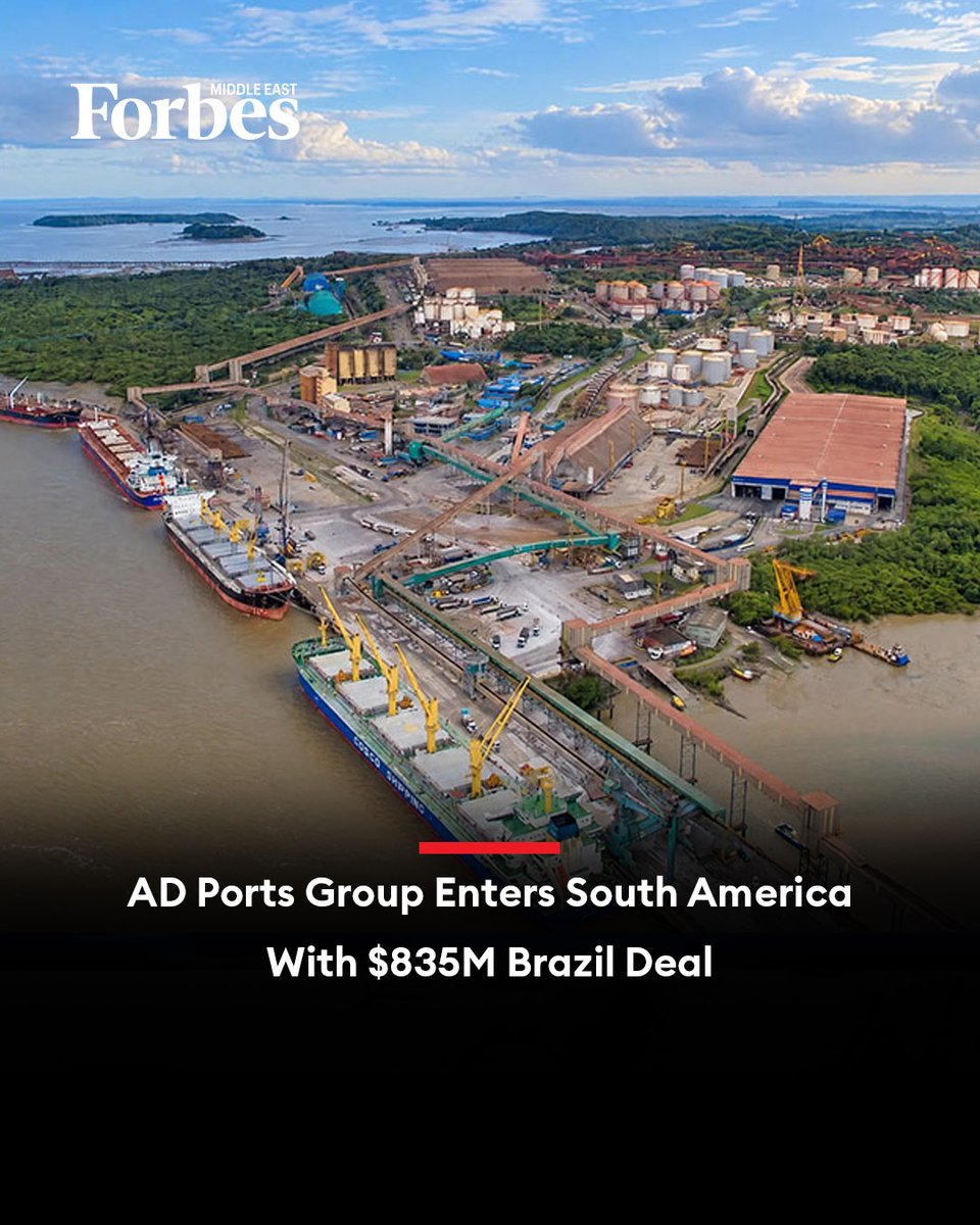 Forbes_MENA_'s tweet photo. Abu Dhabi’s AD Ports Group has completed its $835 million acquisition of Brazil’s agri-bulk terminal operator CLI, marking its first operating foothold in South America as it expands its agricultural trade network.

#Forbes 

For more details: 🔗 https://t.co/1gizoKsgrR https://t.co/wnkUIN0vVa