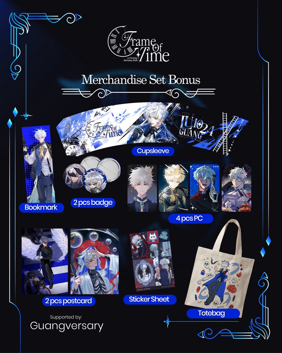 guangversary's tweet photo. ᯓ★ˎˊ˗ MERCH REVEAL 🕰️
 
The FrameOfTime merch lineup is finally out ࣪𖤐.ᐟ
Scroll through the lens to see what's waiting for you~

#FrameOfTime #guangversary26 https://t.co/GLn1wirpmh