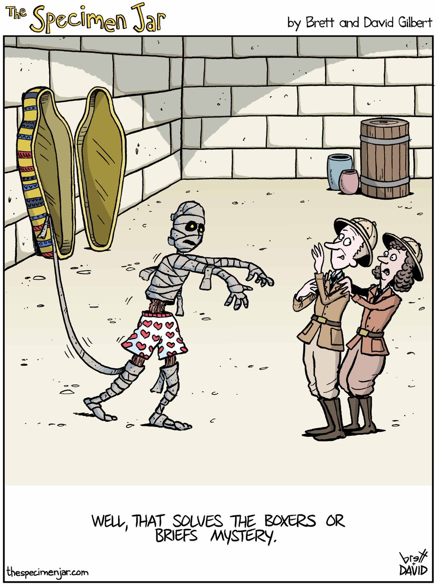 thespecimenjar's tweet photo. For tees and more.... https://t.co/VRYE6XTZ9s! #thespecimenjar #mummy #archaeology #funnycomic #absurdhumor https://t.co/CL2SypFl79