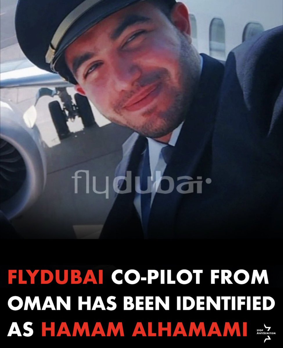 StopAntisemites's tweet photo. 🚨 Hamam al-Hammami, the Omani co-pilot accused of attacking the captain of FlyDubai Flight 1073, had previously been barred from flying in Oman after authorities raised concerns about his alleged radicalization.

Despite the earlier ban, al-Hammami was later hired by FlyDubai and assigned to operate flights between the UAE and Israel, according to the Wall Street Journal.