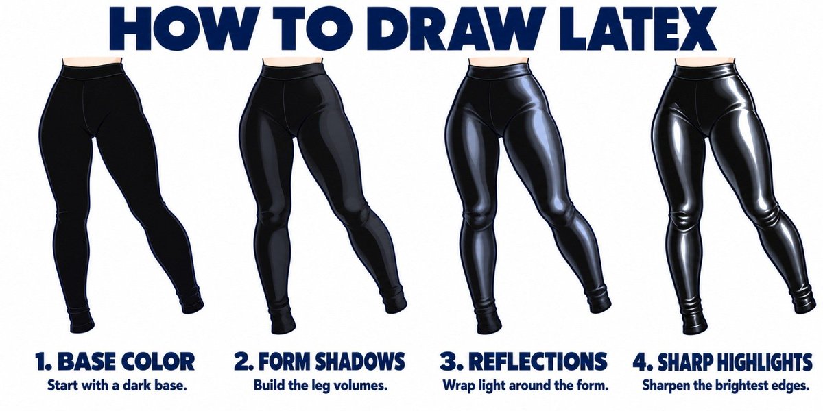 sodaladyx's tweet photo. how to draw latex! https://t.co/lYonAHWrax