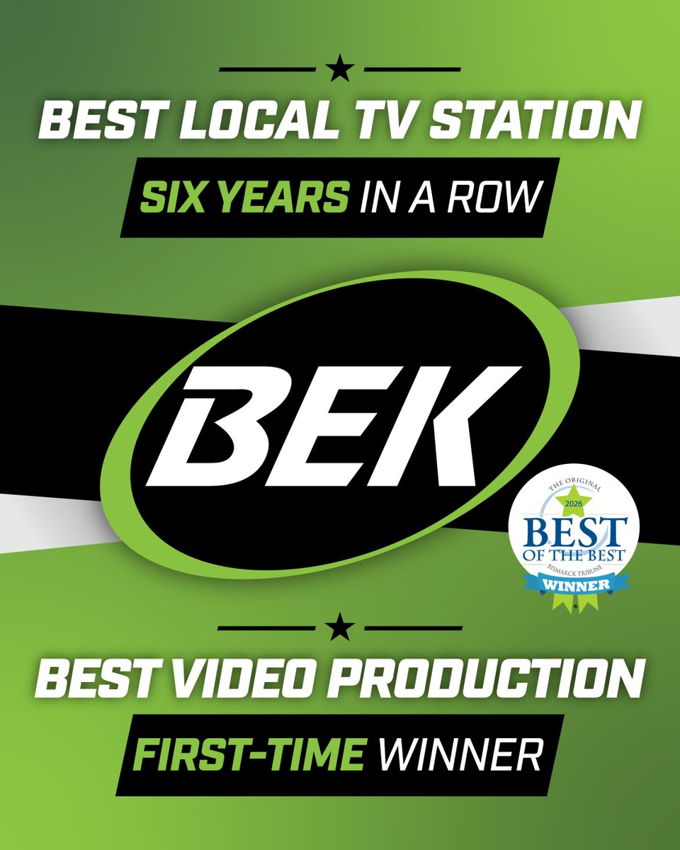 BEKSports's tweet photo. Behind every BEK TV broadcast is a team of storytellers, camera operators, editors, and producers who care about getting it right.
Thank you for recognizing their work with our first-ever Best Video Production win.
#BestOfTheBest #BEKTV #BismarckTribune #LocalTV https://t.co/niGGTiGvBr
