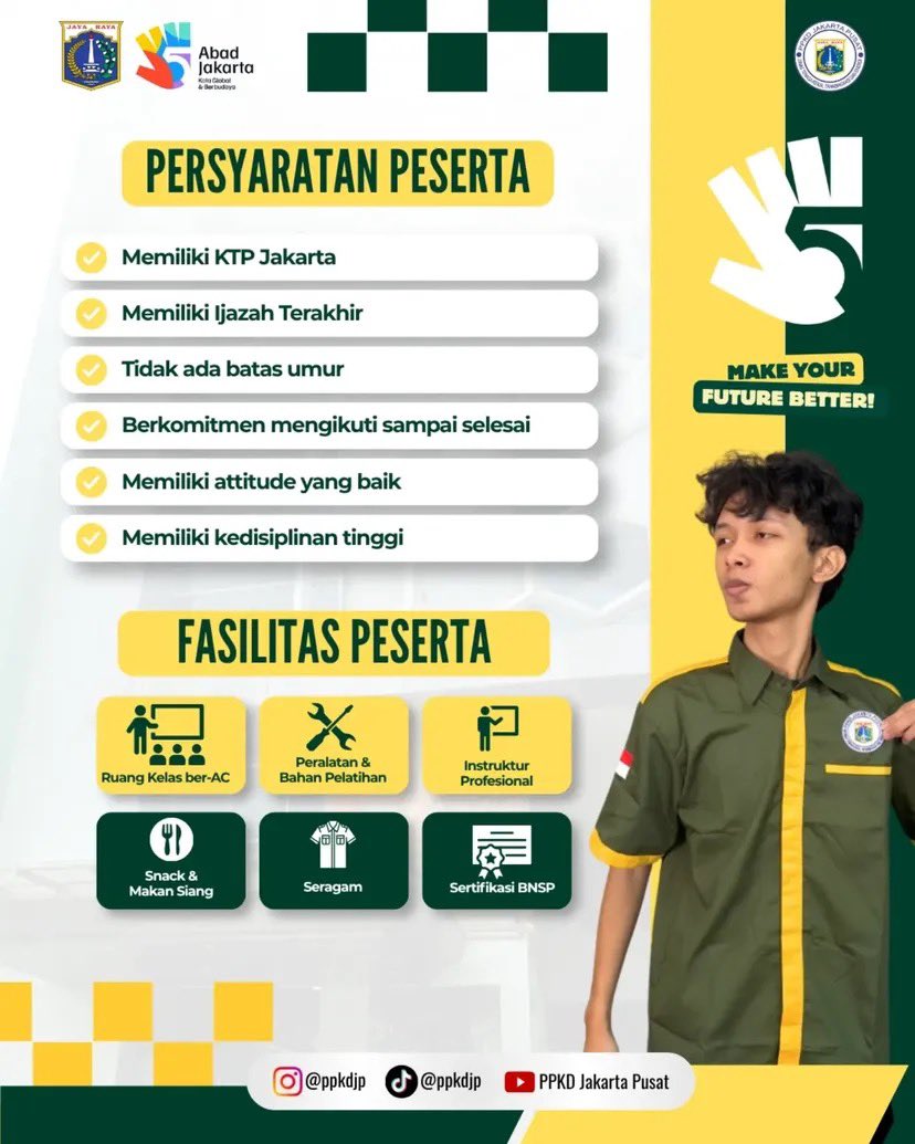 hrdbacot's tweet photo. Pusat Pelatihan Kerja Daerah Jakarta Pusat lagi buka berbagai macam pelatihan 

Coba cek di https://t.co/RdDCPNvfKx ya kalau mau joinn 

Source: https://t.co/CnrQkt4ihi https://t.co/CdK3ek946t