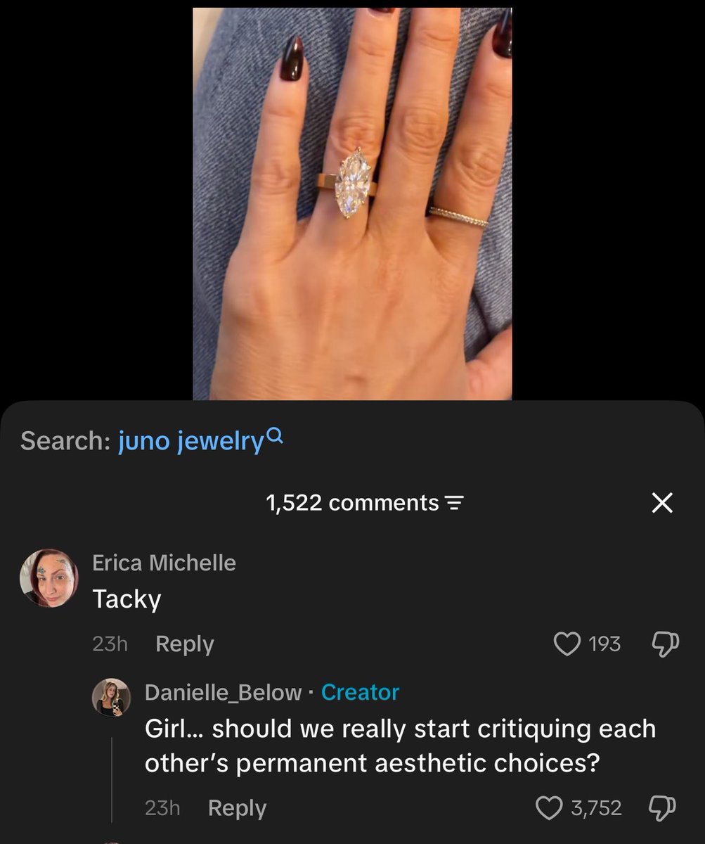 smoke_nd_pearlz's tweet photo. This lady made a video about the lab grown ring she got custom made from china. I’m reading the comments and…LMFAOOOOO https://t.co/AUiLvBdbAI