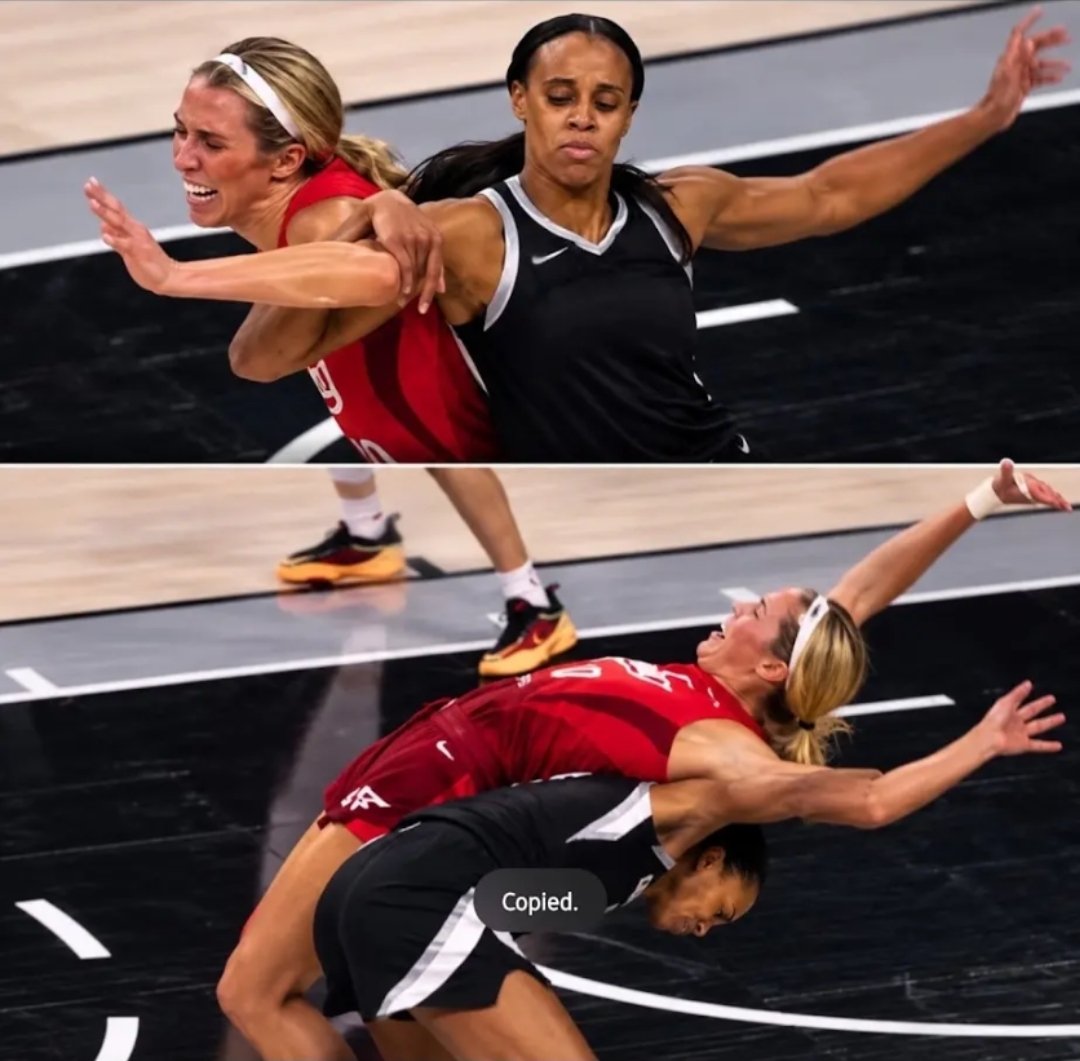 Code_E_Banx's tweet photo. Imagine this happened. One player hooks anothers arm and slams them down on their head and shoulder. No foul call, no review and no challenge allowed. 

Well, you don't have to imagine it because it actually happened in a @wnba playoff game with everyone watching smh. What a joke https://t.co/SD66UDL02t