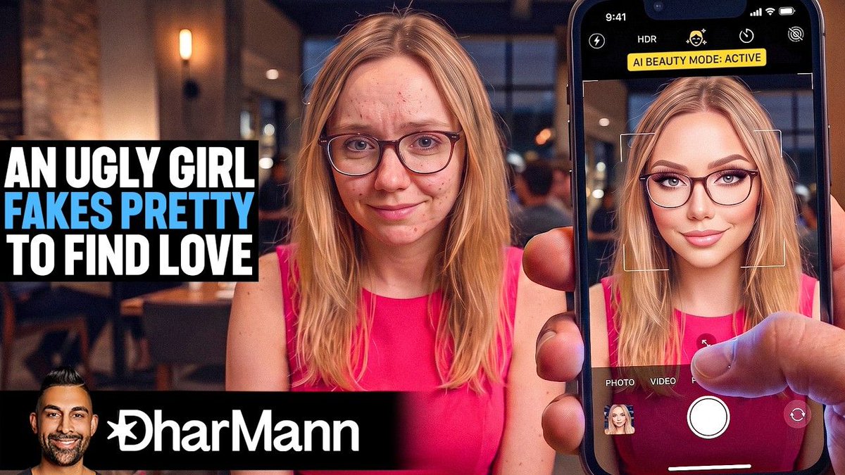 dharmann's tweet photo. Ugly Girl FAKES PRETTY To Find Love | Dhar Mann Studios https://t.co/rD65KWsmFm https://t.co/KLFYbG4uKP