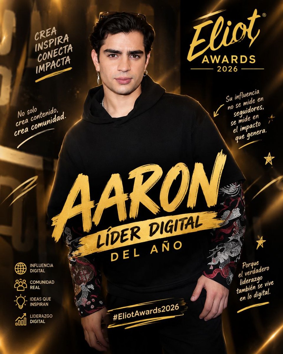 harcuryuniverse's tweet photo. Aaron crea, inspira, conecta e impacta 😎🔥

AARON LIDER DIGITAL DEL AÑO 
#EliotAwards2026 #AaronMercury https://t.co/SWMmraHuDn