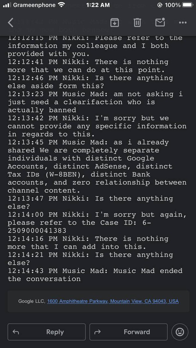 Musicmadtv's tweet photo. My question to @TeamYouTube is simple. The facts are in the image, and I managed to live chat with them, but what I got was: 'I'm sorry, but we cannot provide any specific information in regards to this. !!!! Still can i expect a clarification @TeamYouTube ? This is confusing https://t.co/mmKvn5yy6B