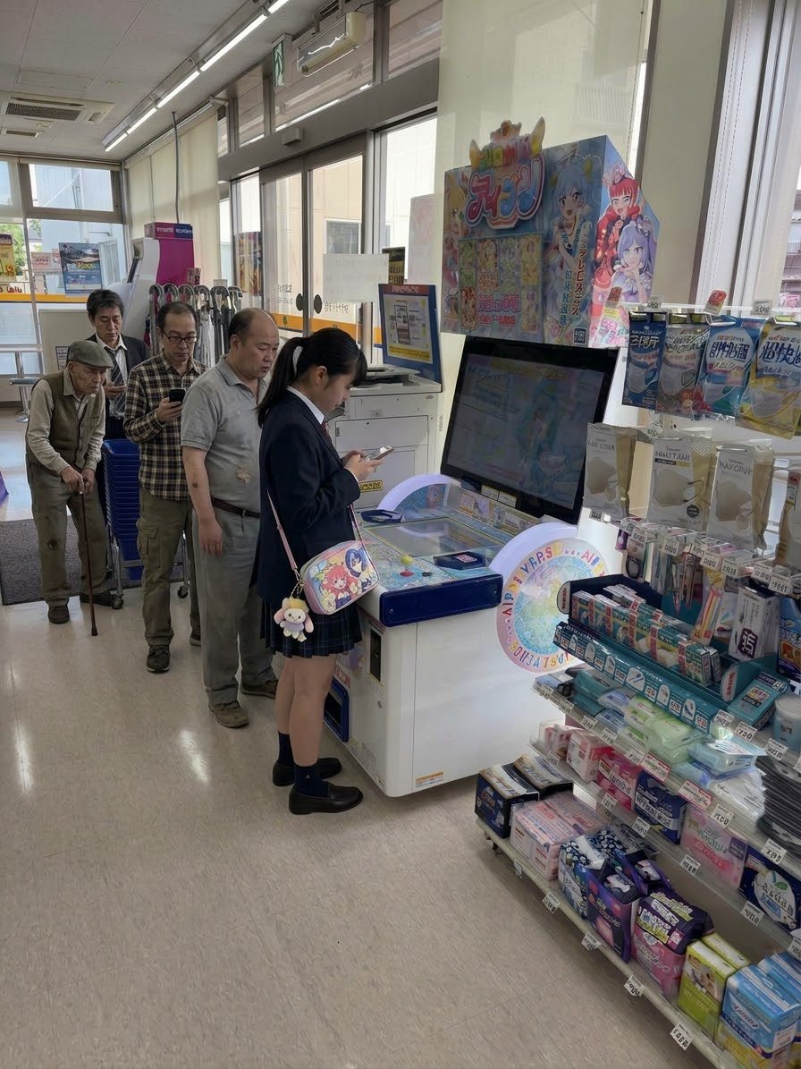 haruchiiya's tweet photo. とあるミニストップ
ローソンでクレーンゲームは見たことあるけど、「アイプリ」筐体が鎮座してて二度見したわ…
大きいお兄さんとか、ここでプレイできる猛者おる？ｗ

#ミニストップ #データカードダス #アイプリ #コンビニ #二度見した景色 https://t.co/99OLKhO9Dw
