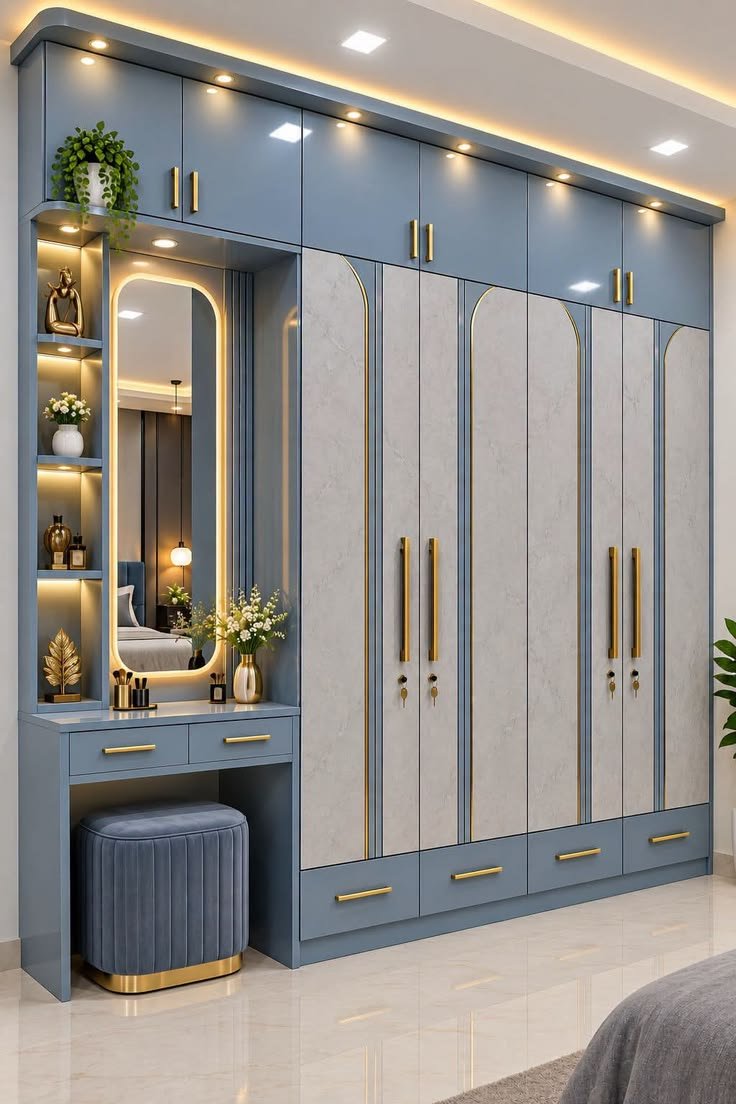 TheHomeHarmony's tweet photo. Dusty blue + marble + gold = perfection 🤍
Pinterest wardrobe brought to life.

#bedroomgoals #wardrobeinspiration https://t.co/flfEuoJk77