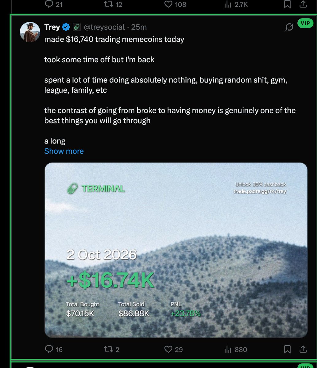 SINCoinVIP's tweet photo. @treysocial an other one of us, i would have totaly missed if it was not glowing in degen green , look that and read the content too, very ntresting and dgenegy , make life worth living another day. https://t.co/1jktjVlFxC
