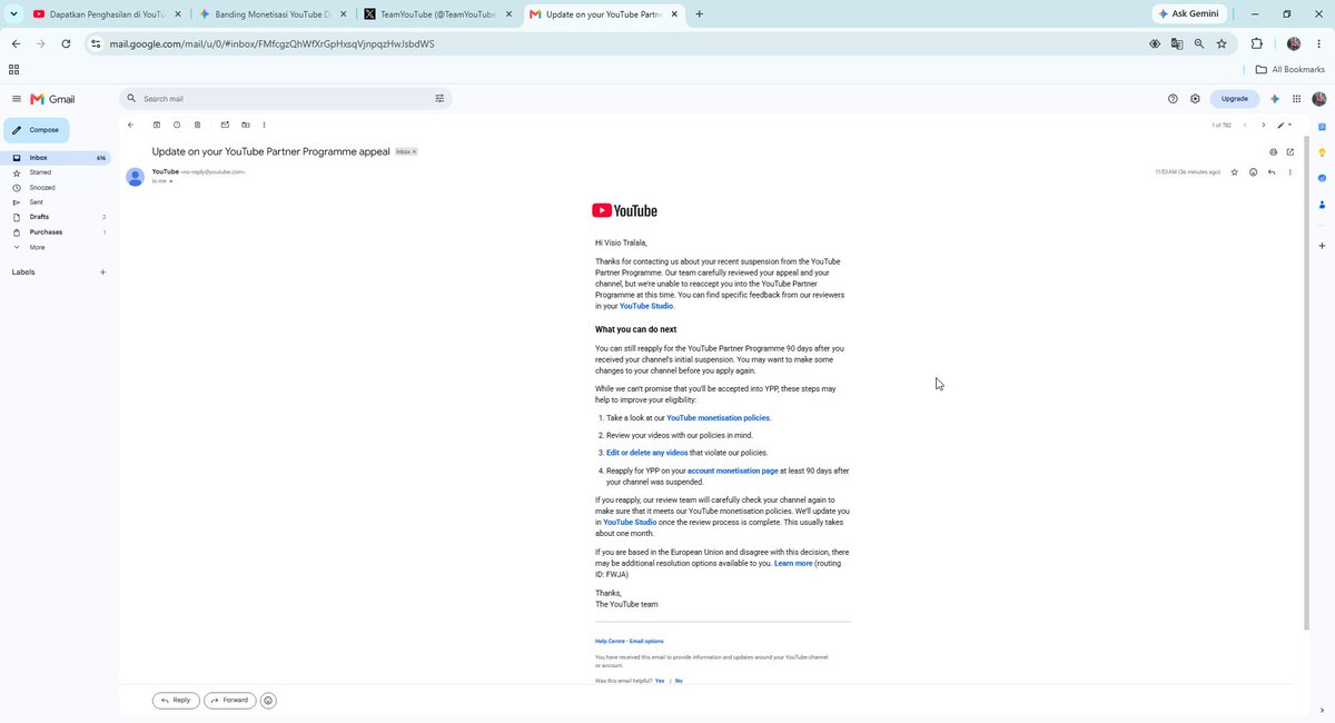 JJPosting's tweet photo. @TeamYouTube My channel has met all the monetization requirements, so I applied for monetization. However, my application was rejected for 'Reused Content.'
This is very surprising because the content on my channel is 100% my own original work and recordings. https://t.co/0f4px9uhq5