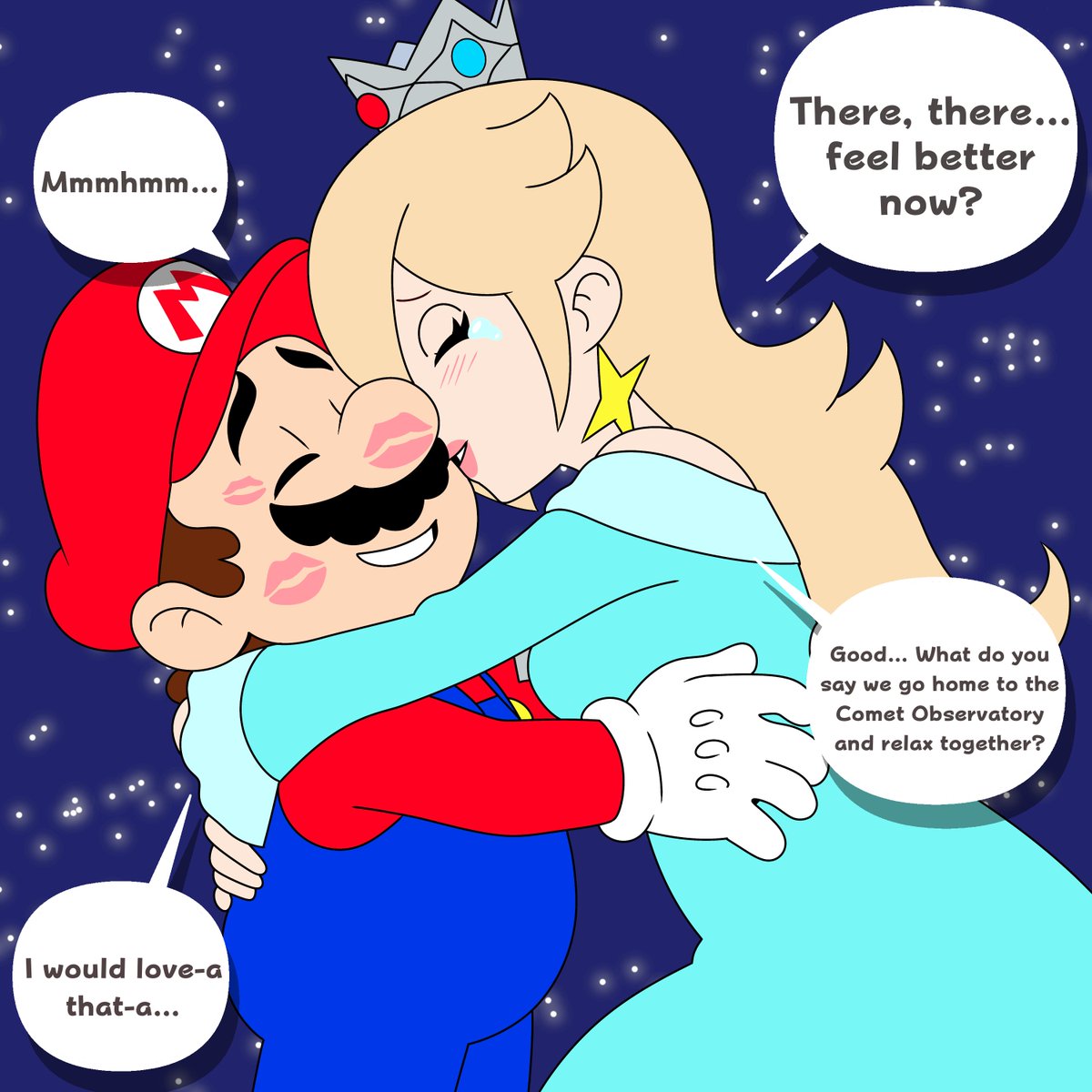 Xaviex2005's tweet photo. Headcannon: They had a heartfelt reunion after the movie. #ロゼッタ #Rosalina #PrincessRosalina #SuperMarioGalaxy #supermariogalaxymovie #princessrosalinafanart #MarioxRosalina https://t.co/sesEfLmBpc