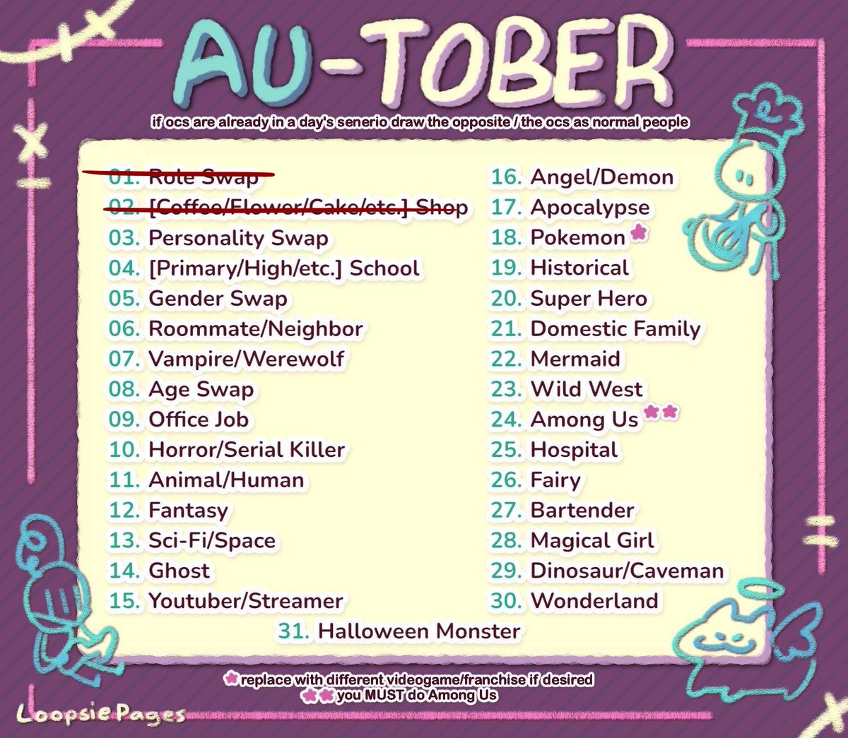 AbbyStoleUrSoul's tweet photo. I never really did a Tober thingy like.. Ever, so I made it upon myself to give it a try! (gonna attempt to do another one too) Can't promise I'll do  on this list, but I'll do my best! 
--
#amongusshow #amongusshowoc #AUtober #amongusstory #amongusonguard #amongusonguardoc
-- https://t.co/hmPAlUssly