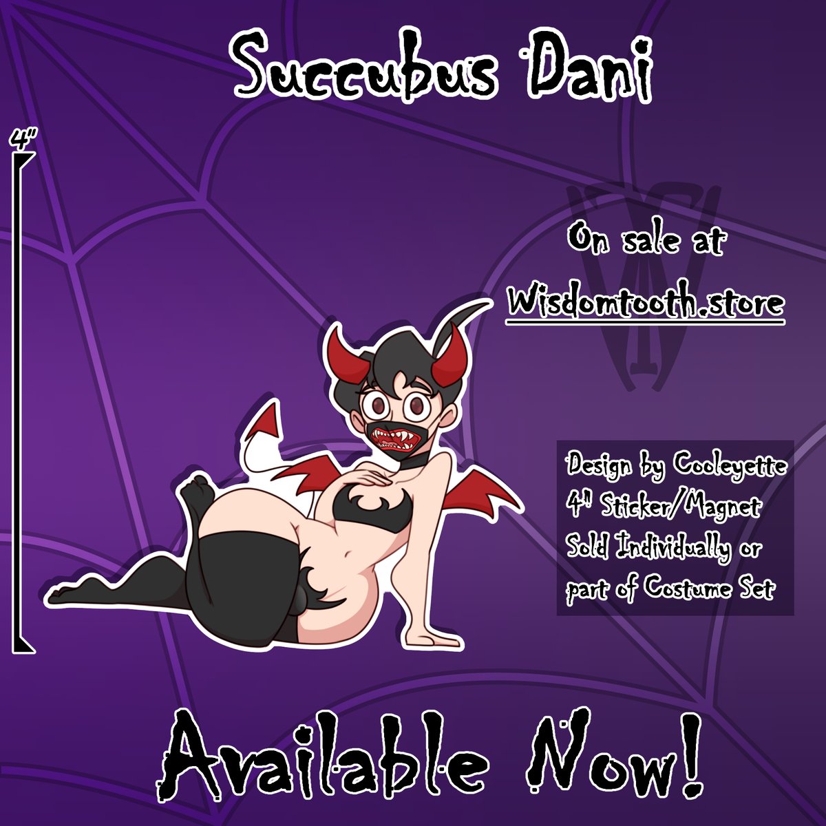 RealWisdomTooth's tweet photo. CHECK IT OUT!

@cooleyette's Succubus Dani design is now available as both a sticker and magnet. Don't get bewitched by the boywitch:
https://t.co/IZDBpX5uXx

#Halloween #Halloween2026 #sticker #stickerart #stickerdesign https://t.co/OhjB9QX0fD