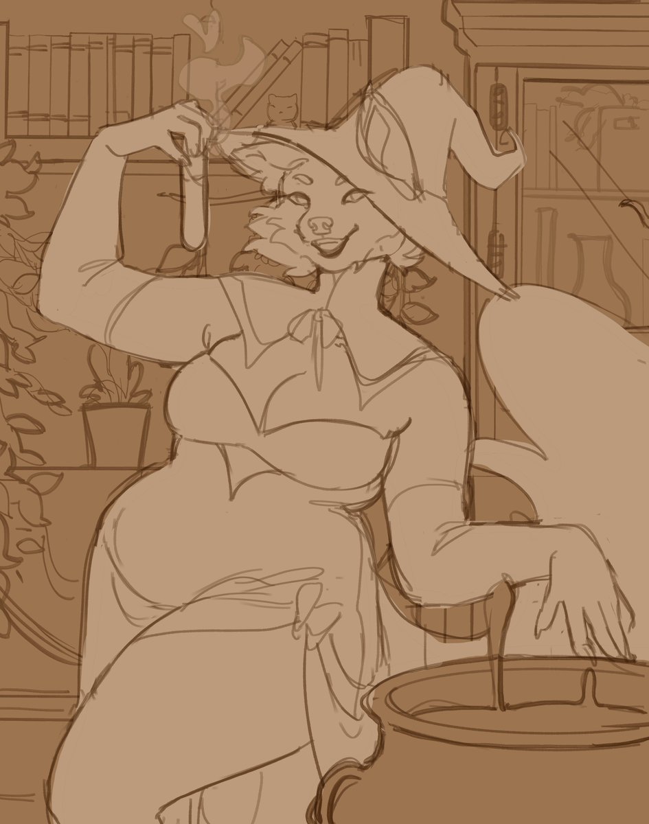 Amymanddy's tweet photo. Revamped my potion maker witch YCH from 2024 🥹 https://t.co/Rr6jfwe0l8