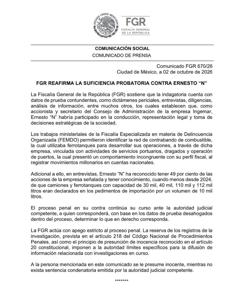 Rocha4T's tweet photo. 🚨 #ATENCIÓN 🚨 

La @FGRMexico informa que hay suficientes pruebas contra el PRIMER GOBERNADOR PANISTA Ernesto Ruffo

Miembro y representante legal de #Ingemar, donde tomaba decisiones estratégicas de esa empresa, dedicada al contrabando de combustible https://t.co/cxXXJzMKgq