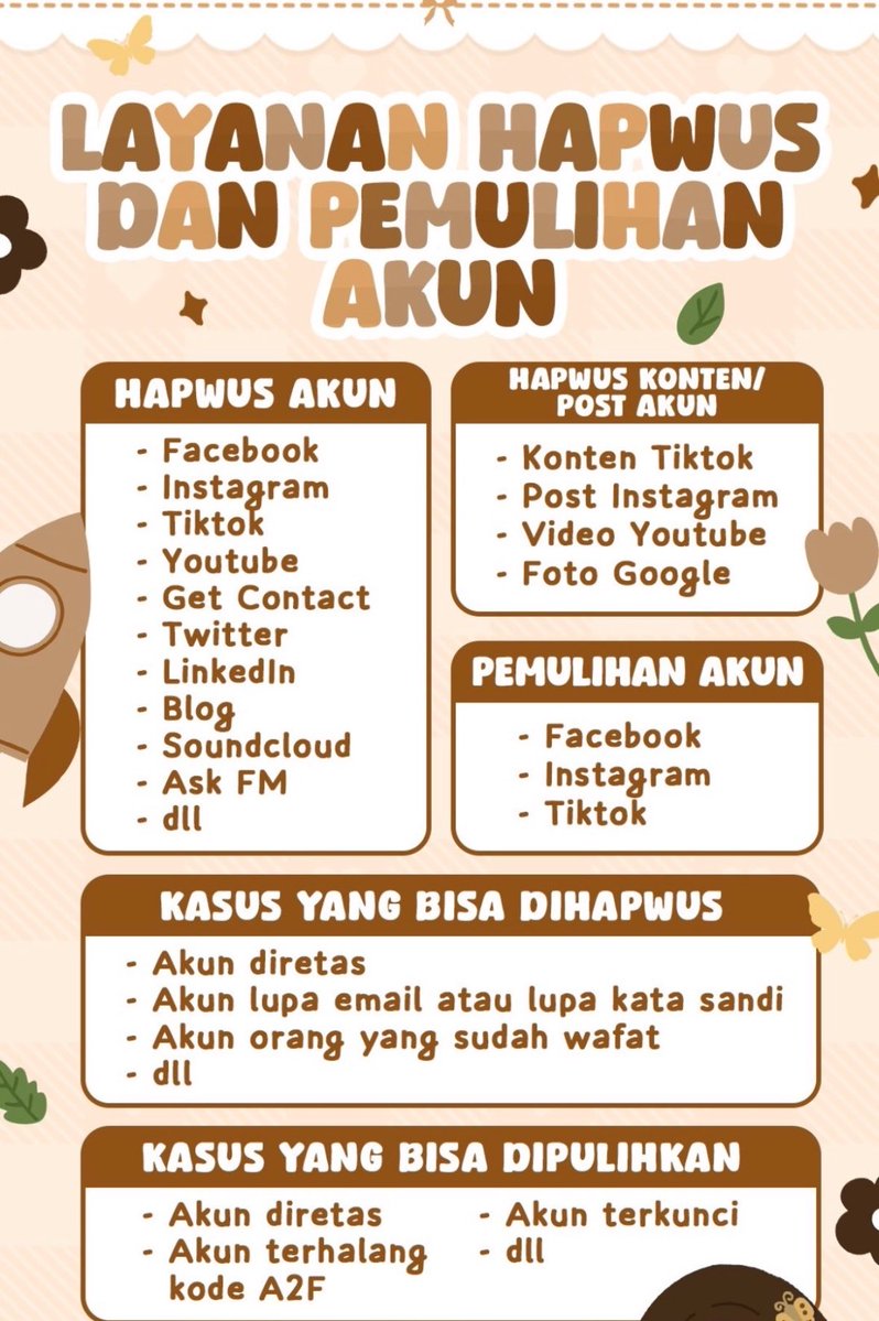 sesntia's tweet photo. IZIN JASA PEMULIHAN AKUN / HAPUS AKUN SOSMED

- JASA LACAK LOKASI
- RECOVERY AKUN
- SADAP WA 
- LACAK HP HILANG BY NO HP / IMEI
- JASA UNSUS AKUN/UNSUSPEND
JASA HACK/PULIHKAN BALIKIN AKUN EMAIL,IG,Whatsapp,TWITER/X, FB,TIKTOK,LINE,Linkedin,Instagram,Galery,Facebook

Order Di BIO https://t.co/4FZm2Uzayj
