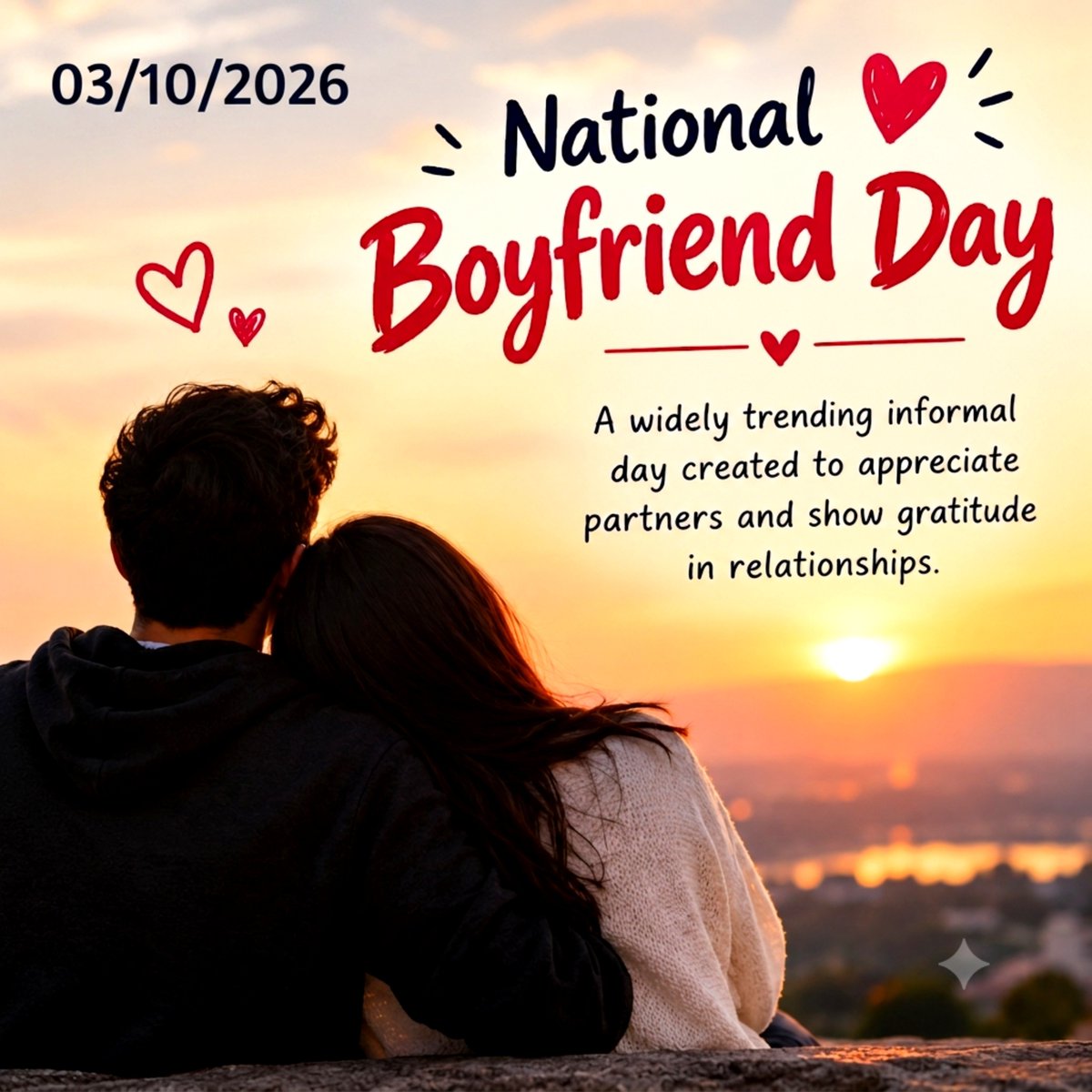 ASHOKJOSEPH0's tweet photo. National Boyfriend Day ❤️👫

A widely trending informal day created to appreciate partners and show gratitude in relationships.👫

#NationalBoyfriendDay #Relationships #AppreciationDay  #Indiafact https://t.co/xsDeKSDYCc