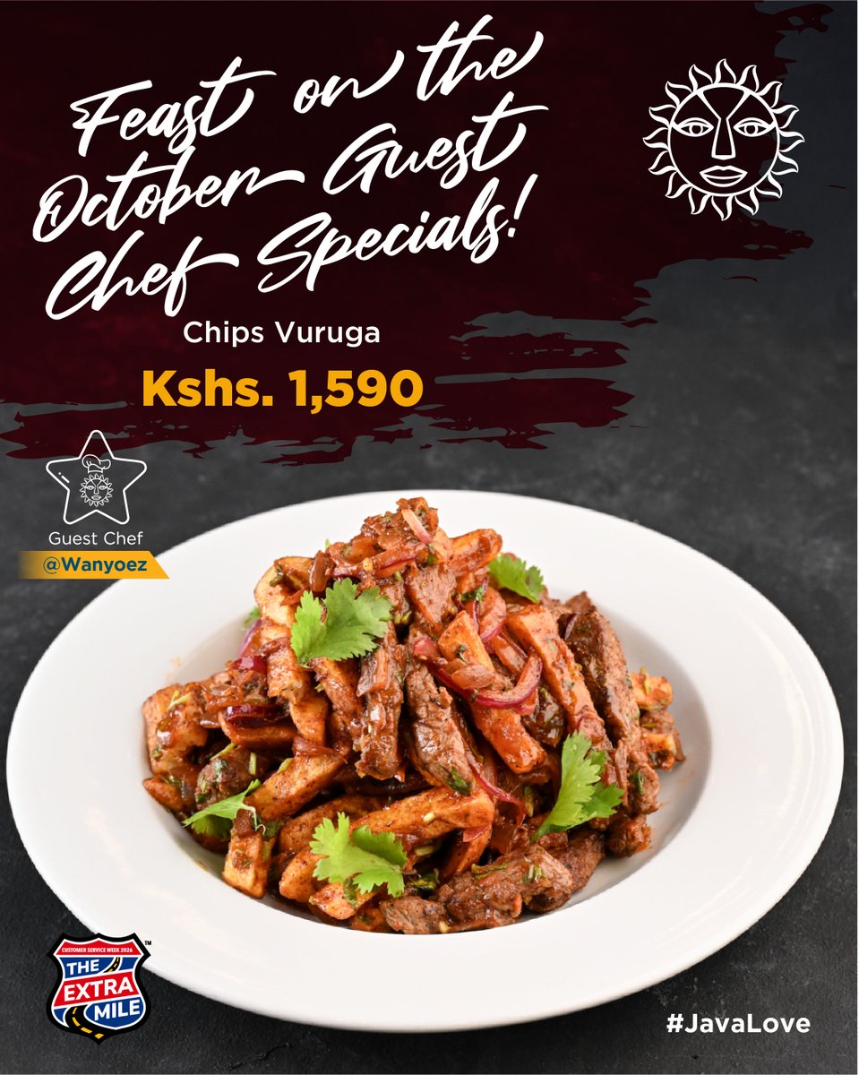 javahouseafrica's tweet photo. @wanyoez  is in our kitchen this month to bring you all the flavors that you have been admiring from afar. ​
Visit any of our branches to enjoy the Guest Chef Specials.​
#JavaLove #JavaGuestChef https://t.co/NbVhDAMZza